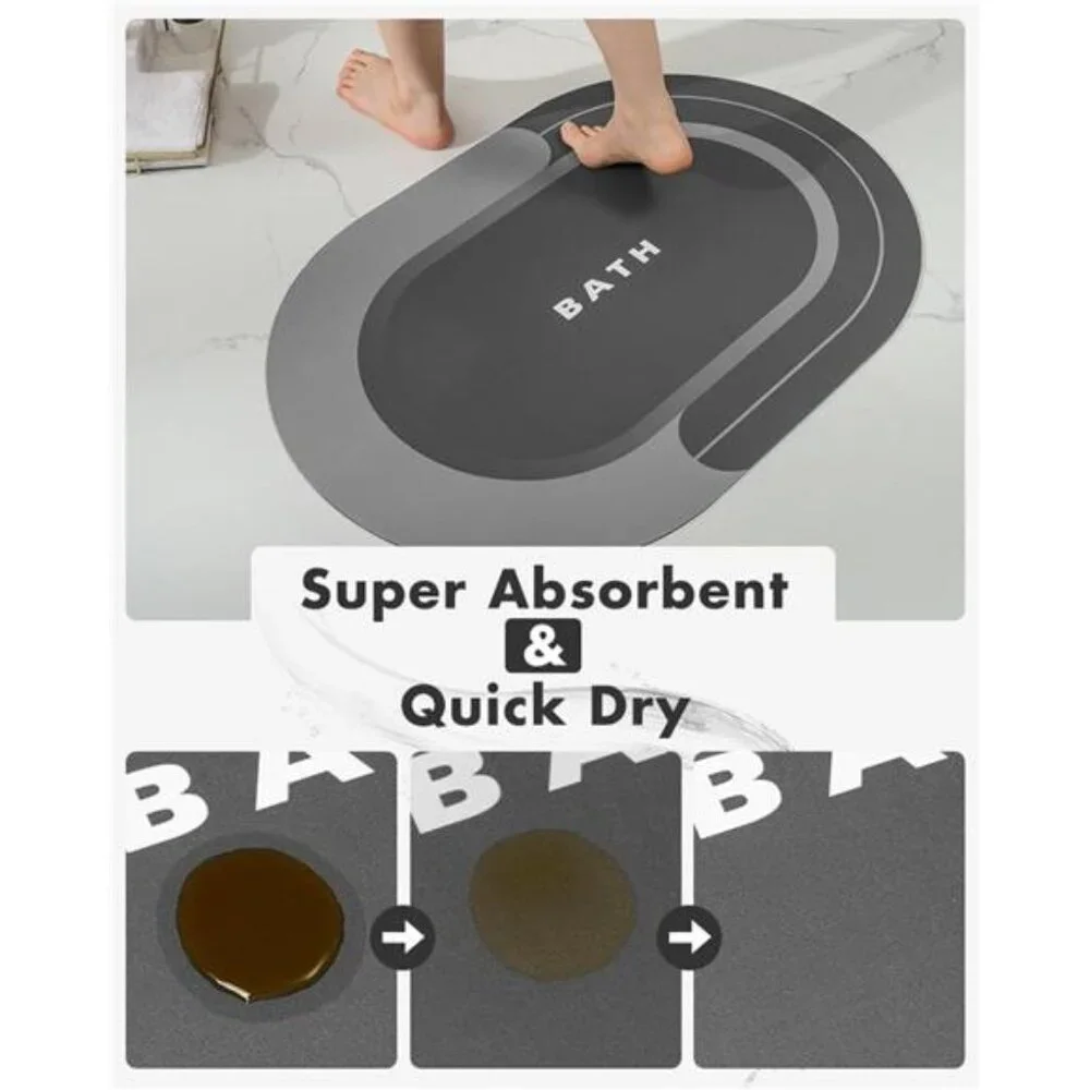 Bath Mat-Bathroom Mat Bathroom Rug Absorbent Non Slip Quick Dry Stain Resistant